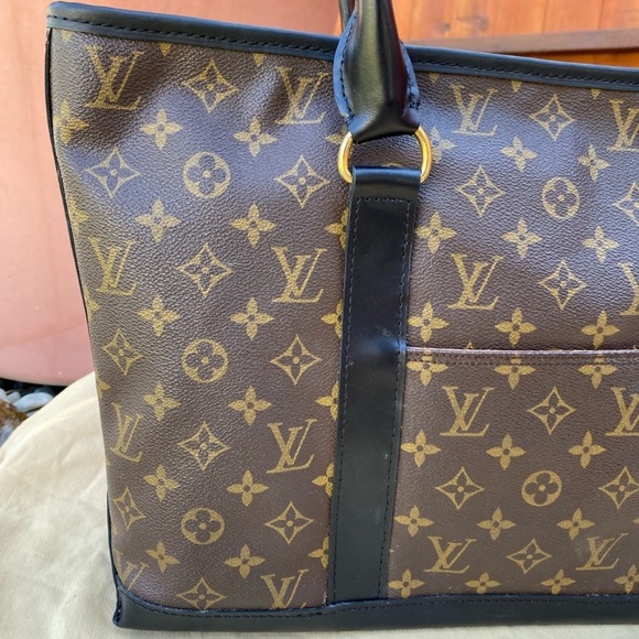 🌺NEW BLACK VACHETTA(not custom paint)🌺AUTH LOUIS SAC WEEKEND SHOPPING BAG 🎉 - Picture 7 of 17